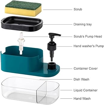 3-in-1 Soap Dispenser with Sponge Holder & Pump – Smart Sink Organizer