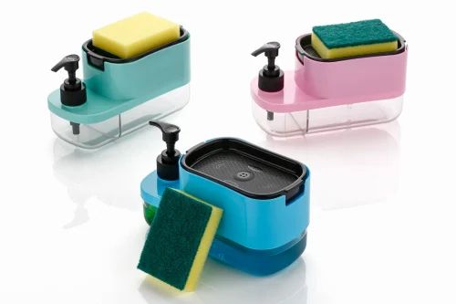 3-in-1 Soap Dispenser with Sponge Holder & Pump – Smart Sink Organizer
