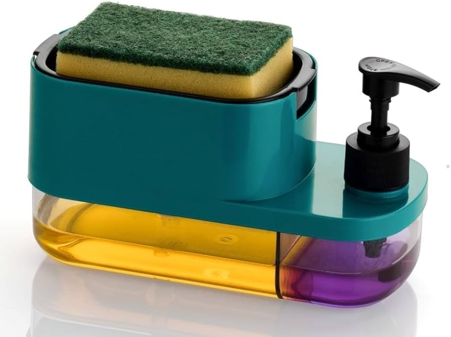 3-in-1 Soap Dispenser with Sponge Holder & Pump – Smart Sink Organizer